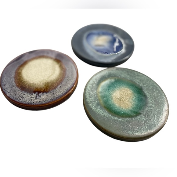 Colorful Stoneware Trivet Set of 3 - Picture 8 of 11